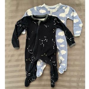 Set of 2 ZippyJamz 0-3 month Footed Sleepers